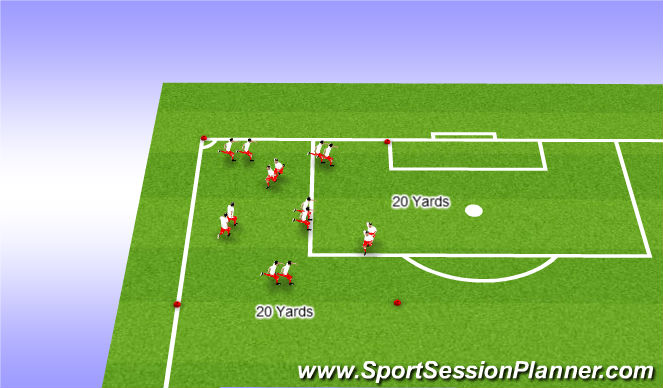 Football/Soccer Session Plan Drill (Colour): Warm Up (Truck And trailor)