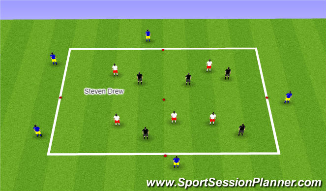 Football/Soccer Session Plan Drill (Colour): Rondo/ Techincal thinking