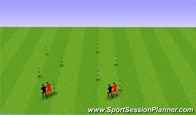 Football/Soccer Session Plan Drill (Colour): Change of direction
