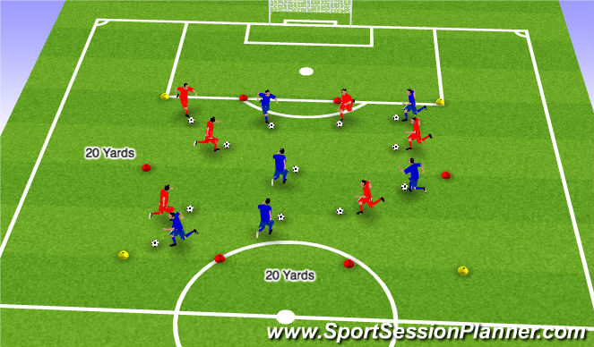Football/Soccer Session Plan Drill (Colour): Warm-Up