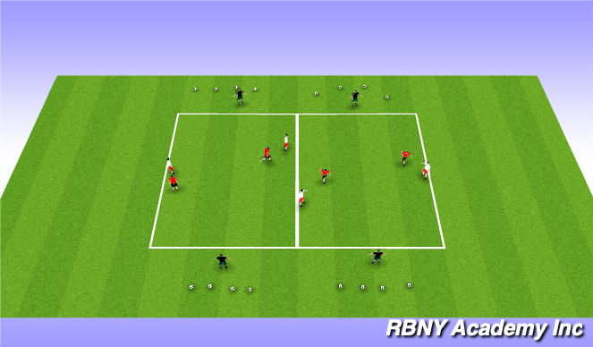 Football/Soccer Session Plan Drill (Colour): 2v2+2