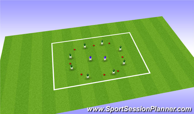 Fútbol Ejercicio del Plan de Sesiones (Color): Rondo
