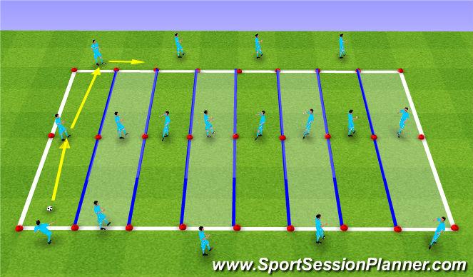 Football/Soccer Session Plan Drill (Colour): Warm Up