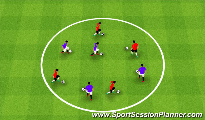 Football/Soccer Session Plan Drill (Colour): Warm Up Game