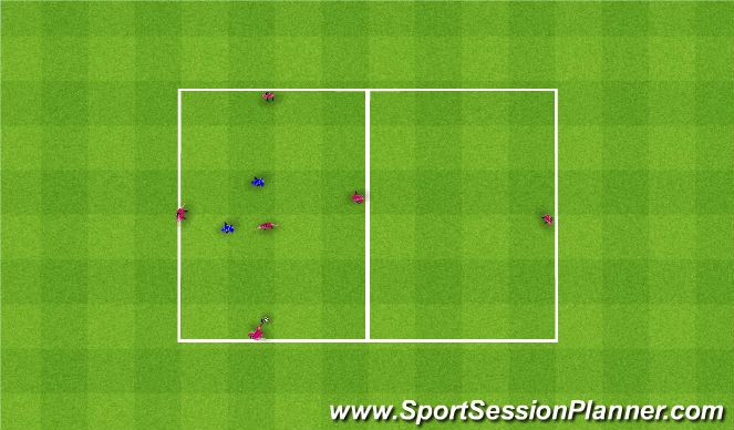 Football/Soccer Session Plan Drill (Colour): Rondo 5v2