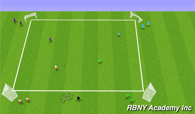 Football/Soccer Session Plan Drill (Colour): Conditioned Game - Opt. 2