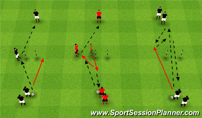 Football/Soccer Session Plan Drill (Colour): Pass&Follow