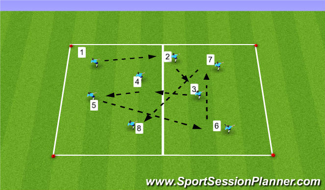 Football/Soccer Session Plan Drill (Colour): Numbers Passing