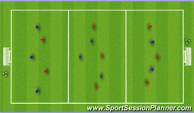 Football/Soccer Session Plan Drill (Colour): Recovery Runs/Squeezing the Play - Conditioned Game