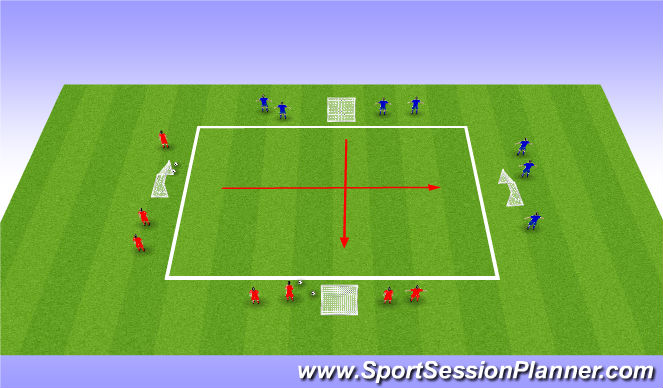 Football/Soccer Session Plan Drill (Colour): 1v1 2v2 Drills