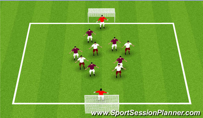 Football/Soccer Session Plan Drill (Colour): Numbers up Possession