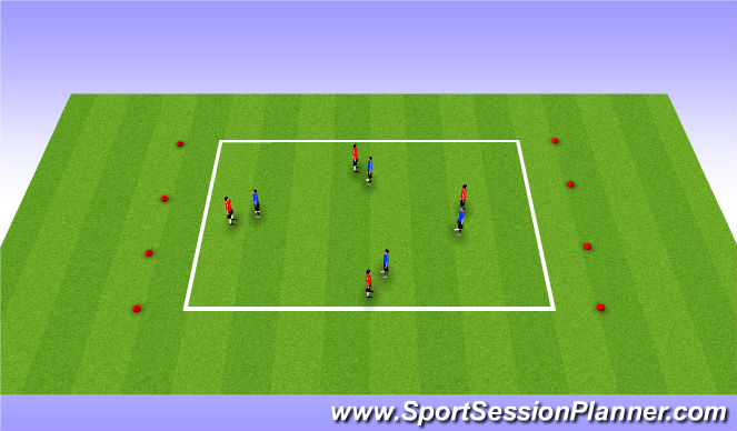 Football/Soccer Session Plan Drill (Colour): 4v4 Line Ball