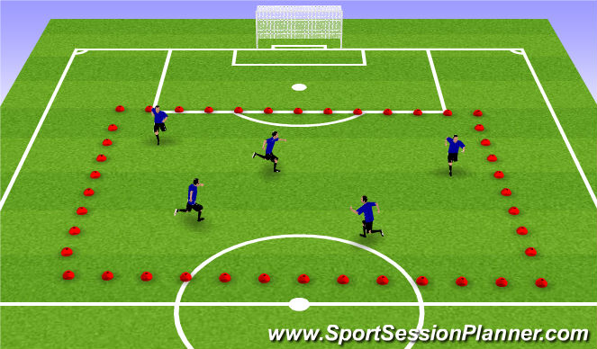 Fútbol Ejercicio del Plan de Sesiones (Color): Warm up - funny faces