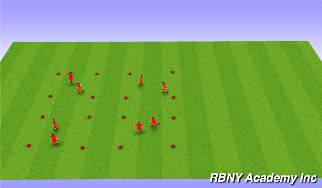 Football/Soccer Session Plan Drill (Colour): Tag Defensive Game