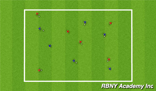 Football/Soccer Session Plan Drill (Colour): Defending intro