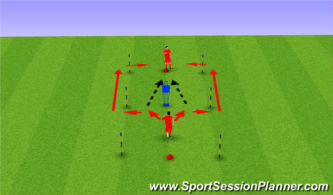 Football/Soccer Session Plan Drill (Colour): Warm up