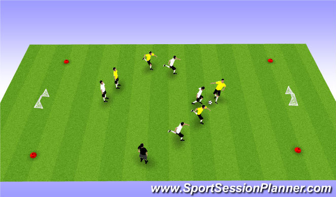 Football/Soccer Session Plan Drill (Colour): 4v4 Game