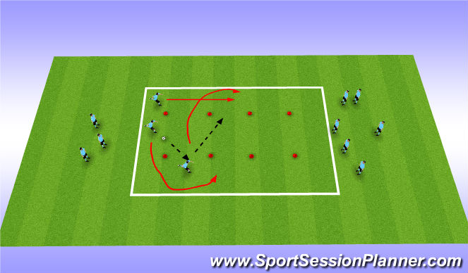 Football/Soccer Session Plan Drill (Colour): Warmup
