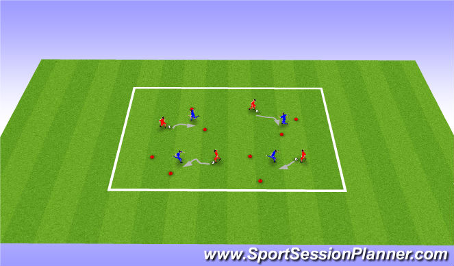 Football/Soccer Session Plan Drill (Colour): Tom and Jerry