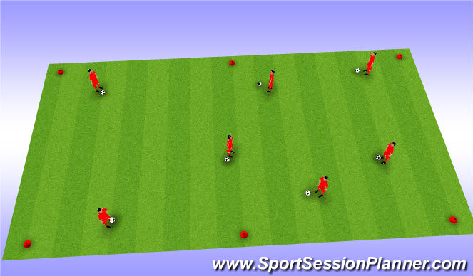 Football/Soccer Session Plan Drill (Colour): Technical Warm-up