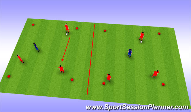 Football/Soccer Session Plan Drill (Colour): 3 v 1