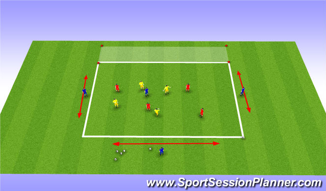 Football/Soccer Session Plan Drill (Colour): Switching play possession Practice