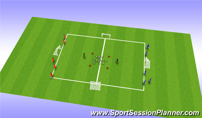 Football/Soccer Session Plan Drill (Colour): Tag Warm up