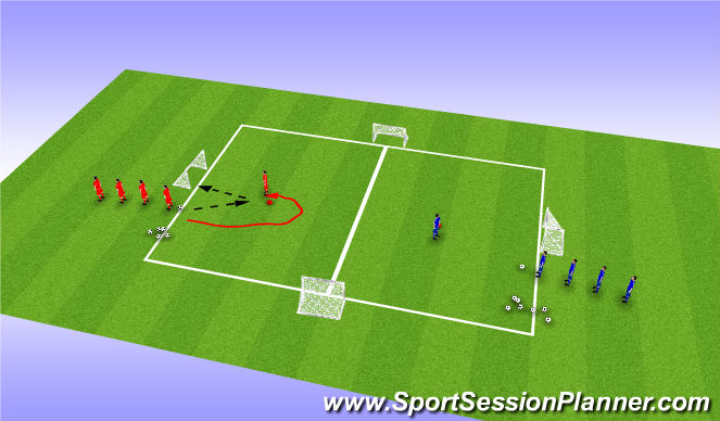 Football/Soccer Session Plan Drill (Colour): Fun 1st touch quick fire