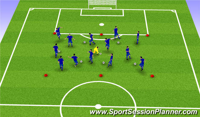Football/Soccer Session Plan Drill (Colour): Warm up Passing touch warmup-Touch warmup