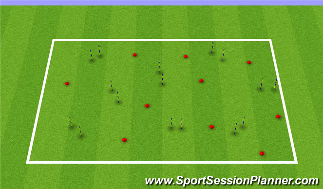 Football/Soccer Session Plan Drill (Colour): Box Warmup