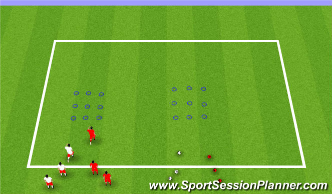 Football/Soccer Session Plan Drill (Colour): Tic-Tac-Toe