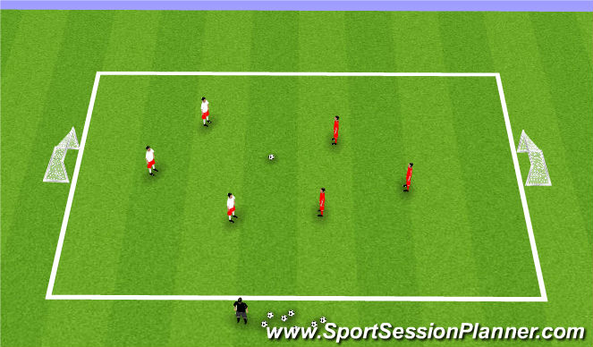 Football/Soccer Session Plan Drill (Colour): 3v3