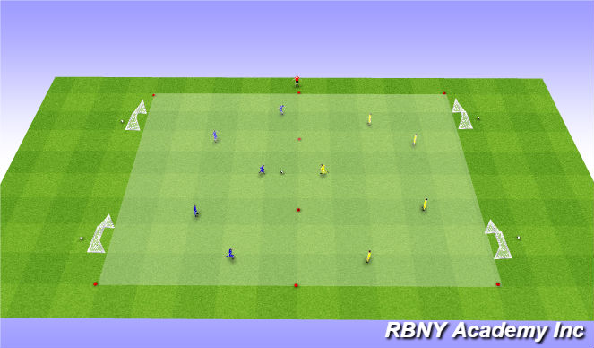 Football/Soccer Session Plan Drill (Colour): Main - 4 goal game