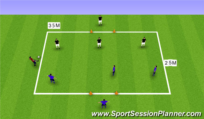 Football/Soccer Session Plan Drill (Colour): 4v4