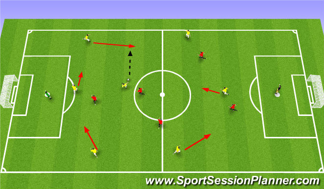 Football/Soccer Session Plan Drill (Colour): 8vs6 Shadow play Games with Conditions