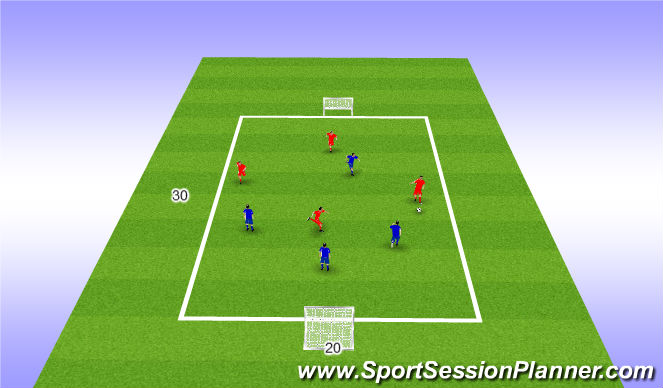 Football/Soccer Session Plan Drill (Colour): SSG 4v4