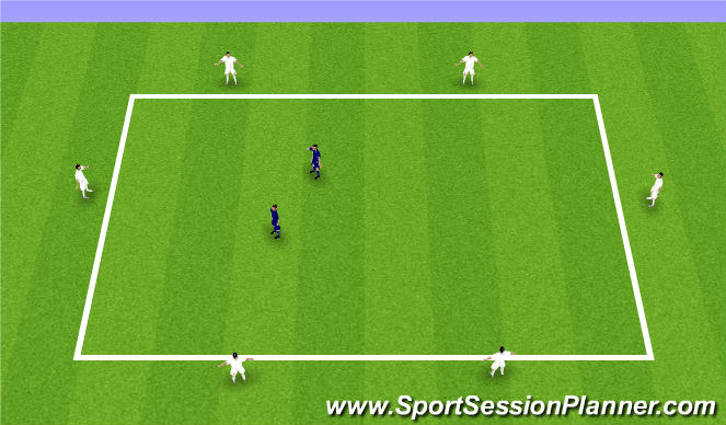 Football/Soccer Session Plan Drill (Colour): 6v2