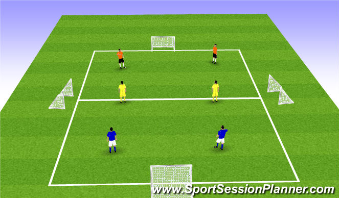 Football/Soccer Session Plan Drill (Colour): 4v2 Possession