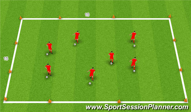 Football/Soccer Session Plan Drill (Colour): Ball Mastery