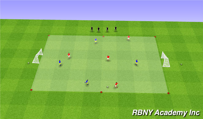 Football/Soccer Session Plan Drill (Colour): Scrimmage as the players arrive