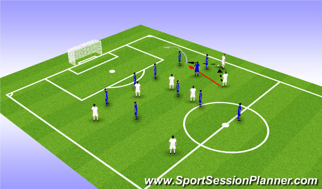 Football/Soccer Session Plan Drill (Colour): Defending in wide areas - PART 1