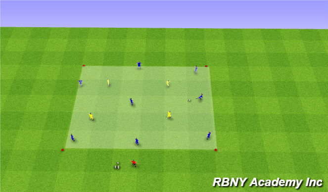 Football/Soccer Session Plan Drill (Colour): Intro - 8v4