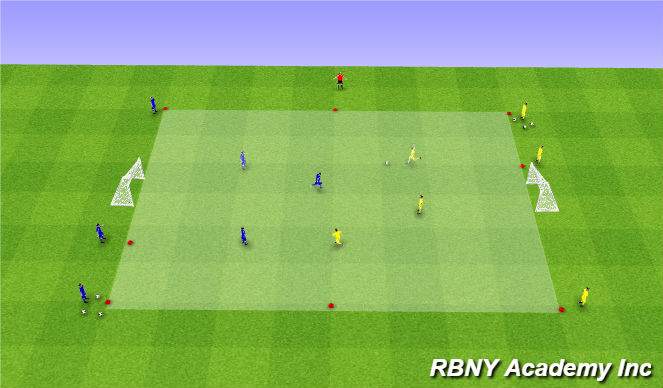 Football/Soccer Session Plan Drill (Colour): Condition - 3v3 Transition