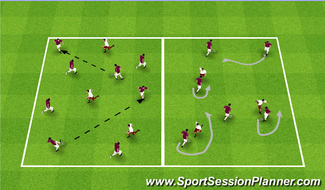 Football/Soccer Session Plan Drill (Colour): Warm-up