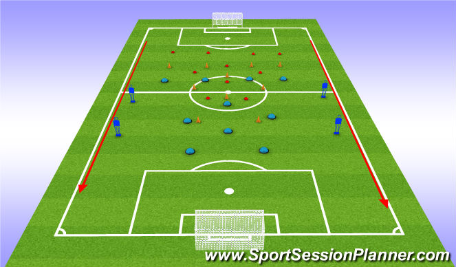 Football/Soccer Session Plan Drill (Colour): Cones Shape Work