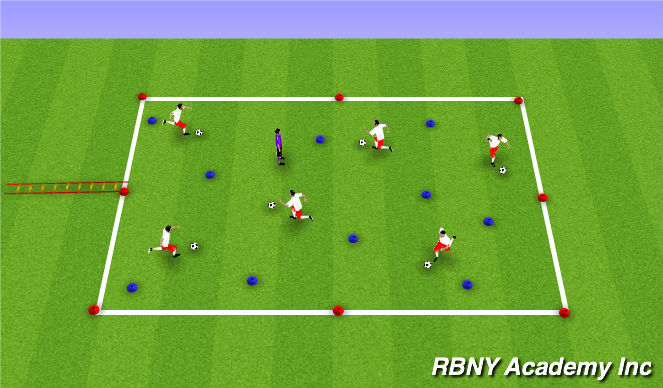 Football/Soccer Session Plan Drill (Colour): Technical Warm Up