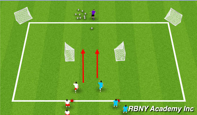 Football/Soccer Session Plan Drill (Colour): Opposite Goals Game
