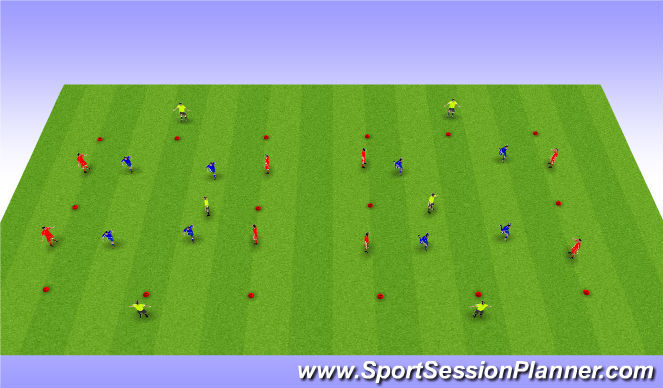 Football/Soccer Session Plan Drill (Colour): 4v4+3 positional