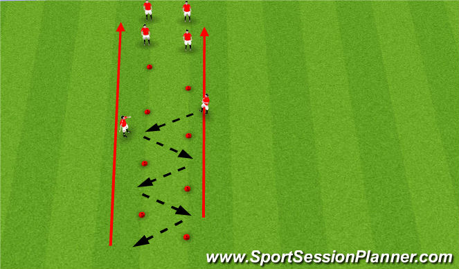 Football/Soccer Session Plan Drill (Colour): Pass and move