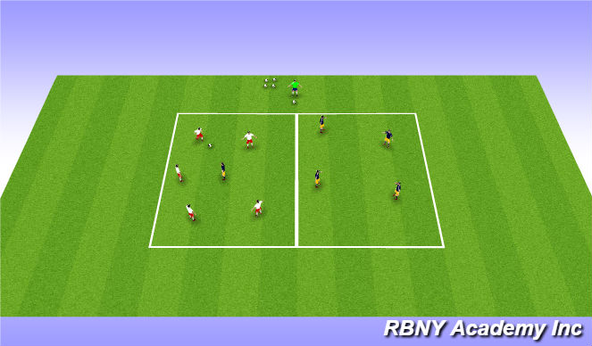 Football/Soccer Session Plan Drill (Colour): WARM UP GAME (15 mins)